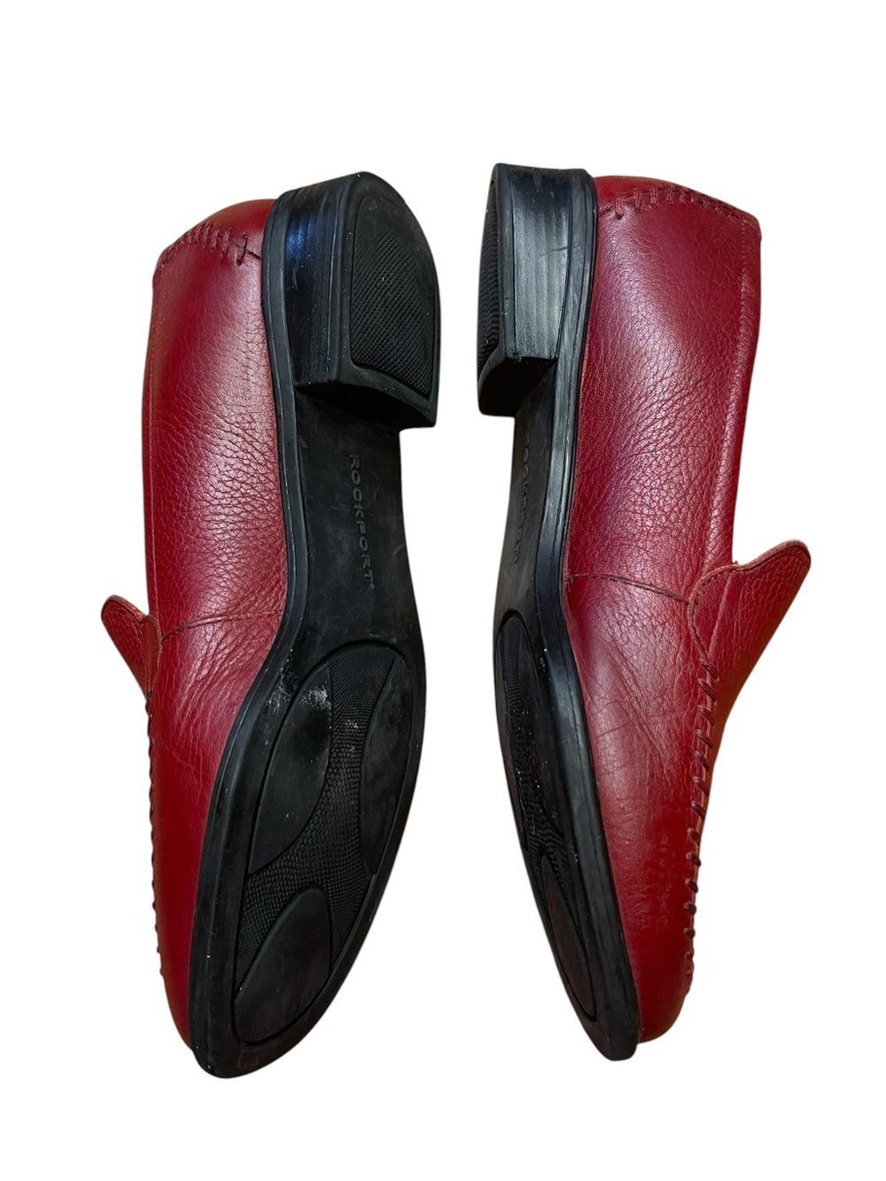 Rockport Red Leather Loafers Womens 10M Slip On Comfort Shoes Classic Casual - Picture 6 of 10
